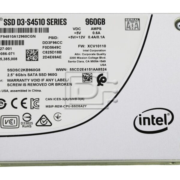 Intel S4510 SSDSC2KB960G801 960GB 2.5" 7mm SATA Solid State Drive